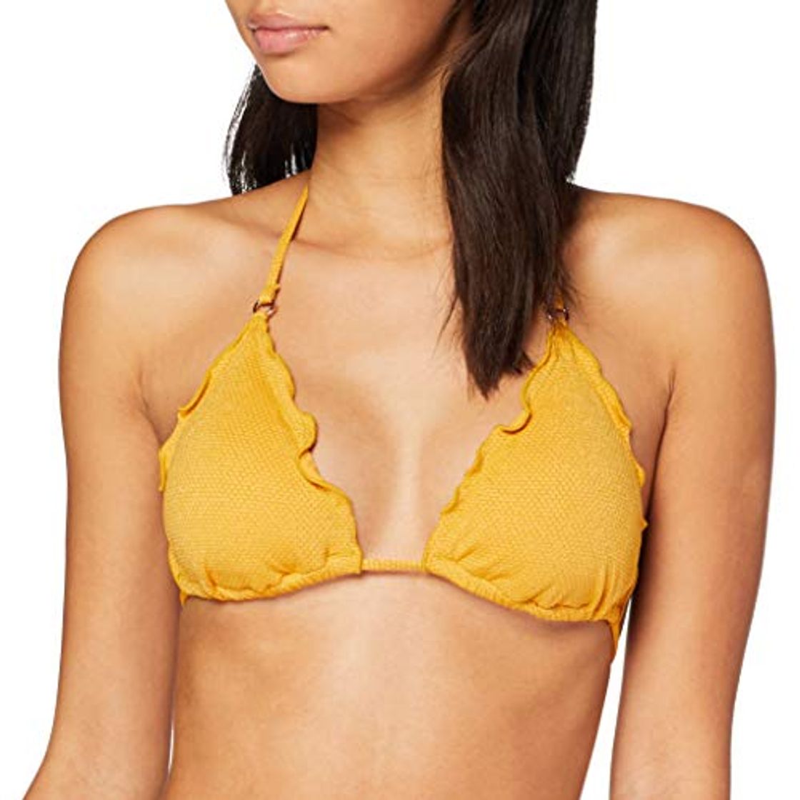 Fashion Seafolly Stardust Slide Tri Parte de Arriba de Bikini, Dorado