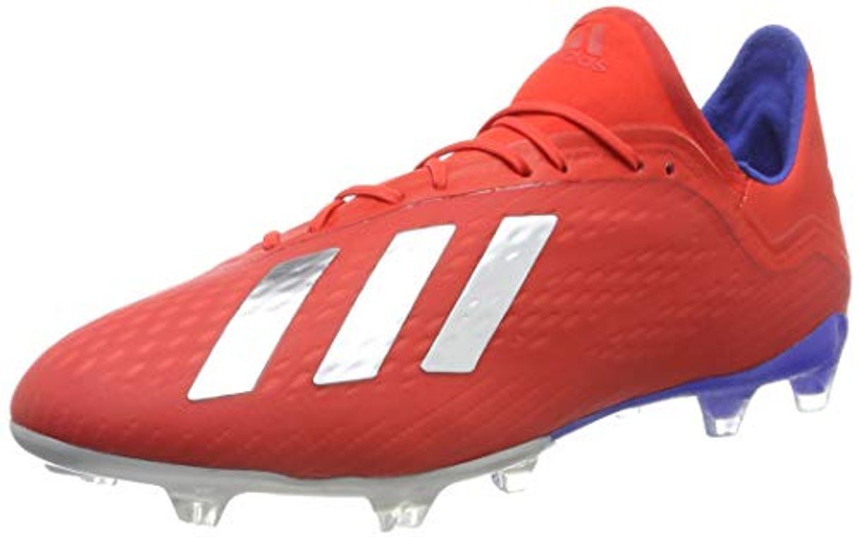 Social Adidas X 18.2 FG, Botas de fútbol para Hombre, Azul, Gris, Rojo,