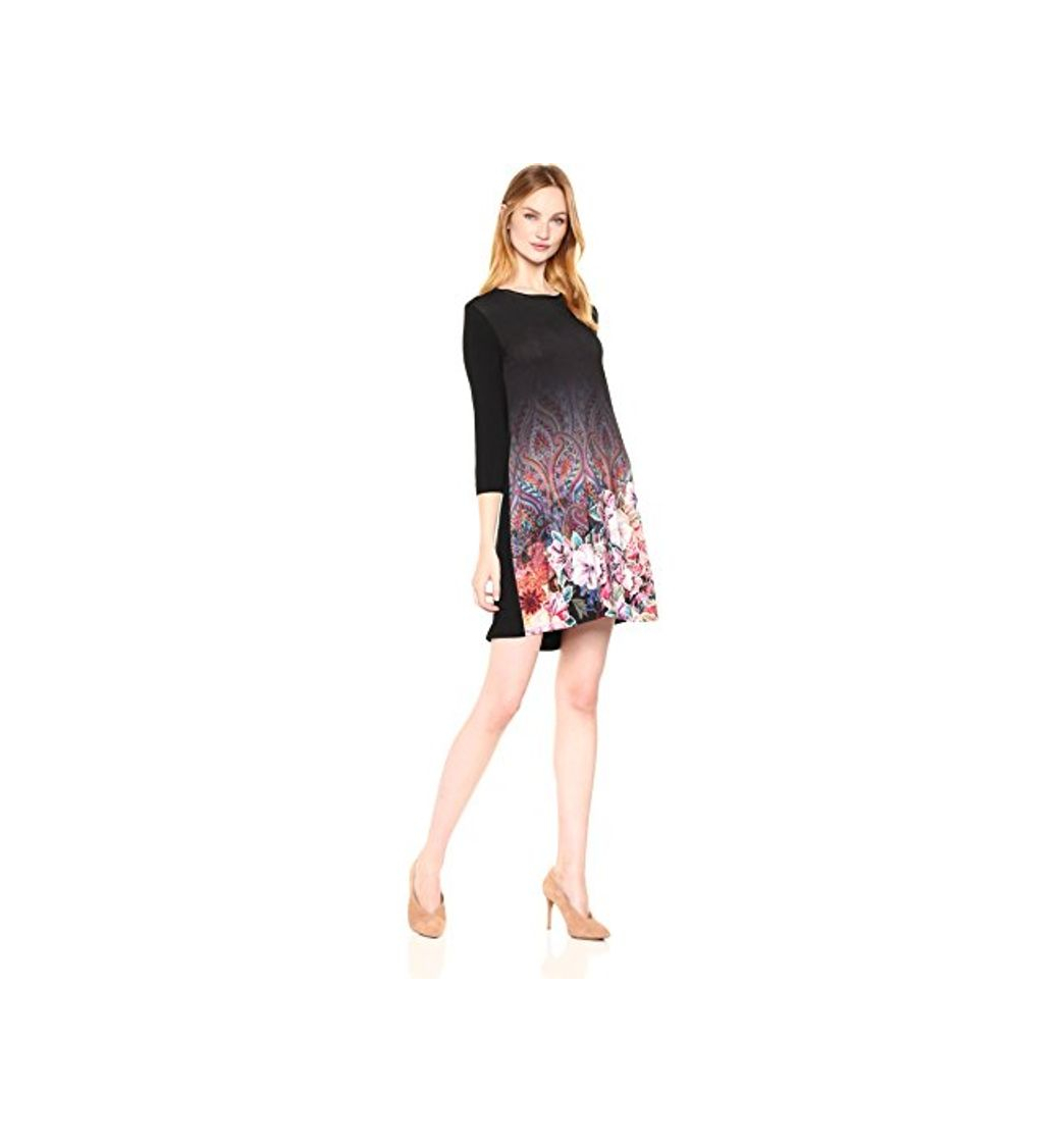 Fashion Desigual Vest_3/4 Freya Vestido, Negro