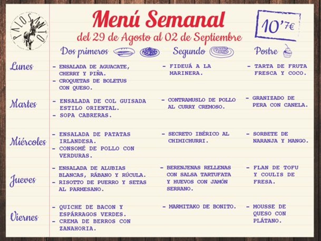 Social Menú Semanal 
