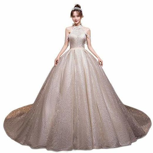 Vestido de novia Nupcial de lujo vestido noble de la cola Super