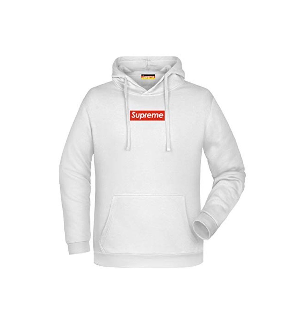 Social Supreme Germany Hoodie Weiss Logo Klein Rot/Weiss