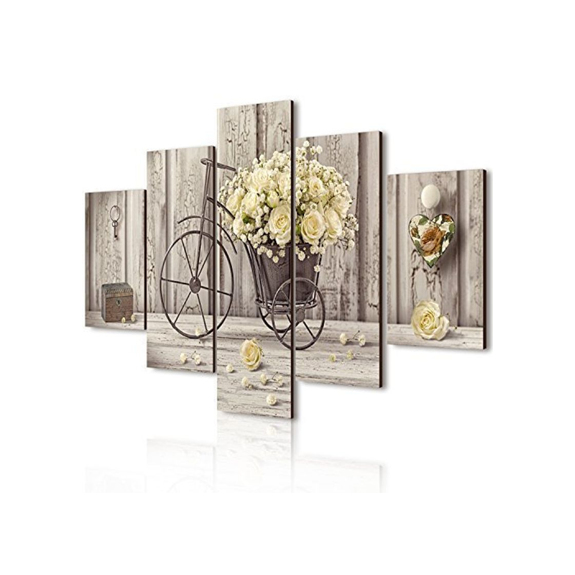 Social Lupia Vogue - Composición de 5 Cuadros de Madera para Pared