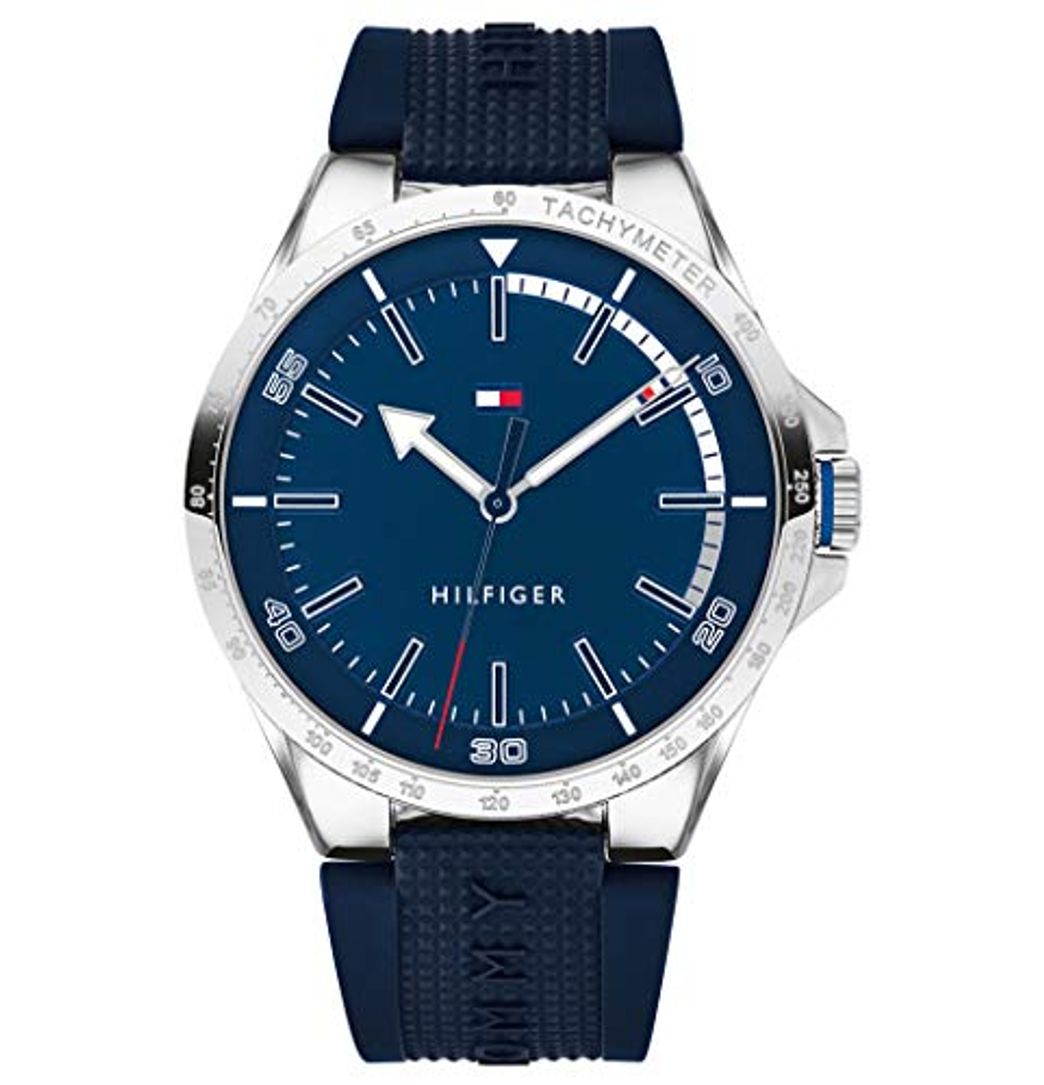 Social Tommy Hilfiger Reloj Analógico para Hombre de Cuarzo con Correa en Silicona 1791542