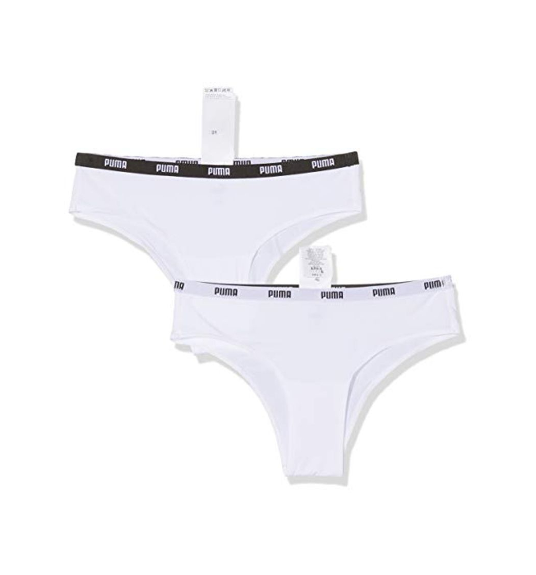 Social Puma Puma Brazilian Microfiber 2p Pack, Braguita brasileña Mujer, Blanco