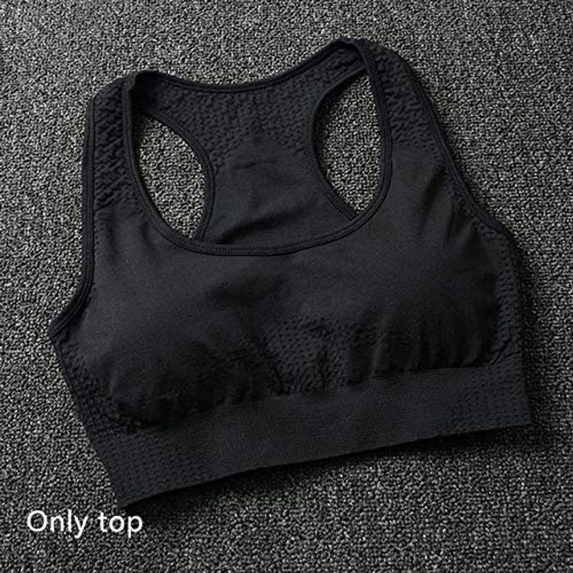 Social 2Pcs Yoga Set Women Seamless Push-up Sports Bra Bra