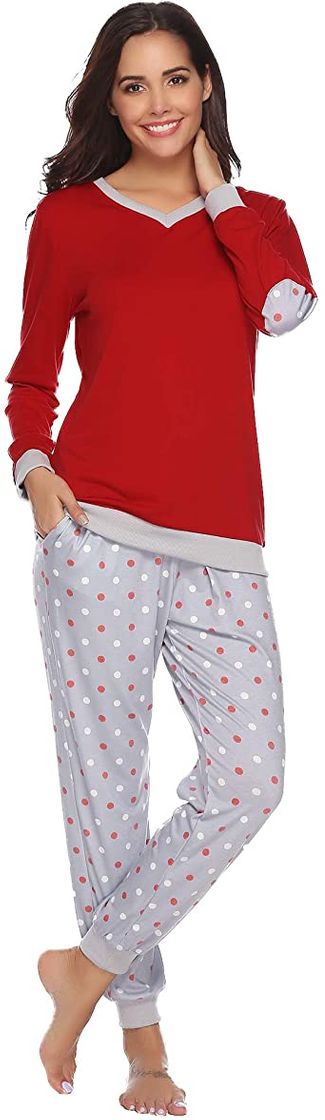 Fashion Pijamas Mujer Conjunto de Pijama a Cuadros para Dama Pjs Top Ropa