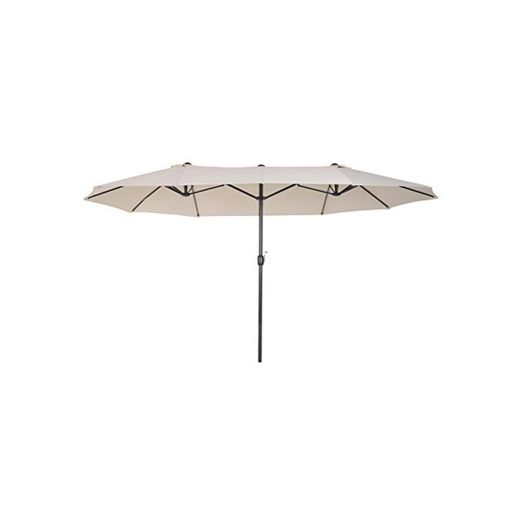 Outsunny Sombrilla Parasol Doble para Jardín Carpas Toldos de Terraza Tela de