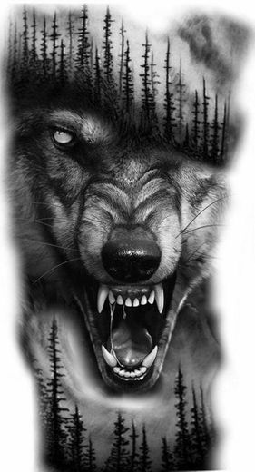 tatuagem de lobo (coragem).