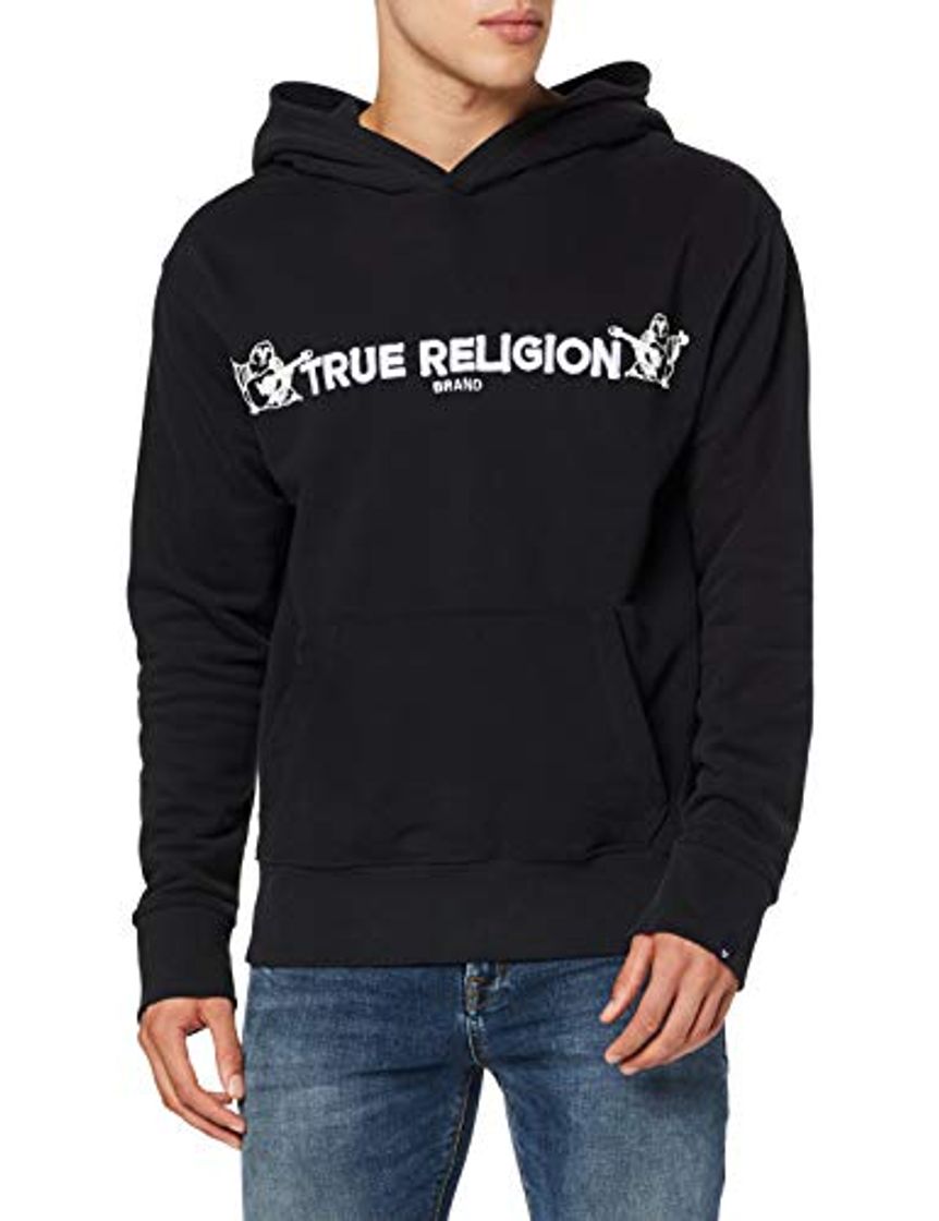 Moda True Religion Hoody TR Capucha, Negro