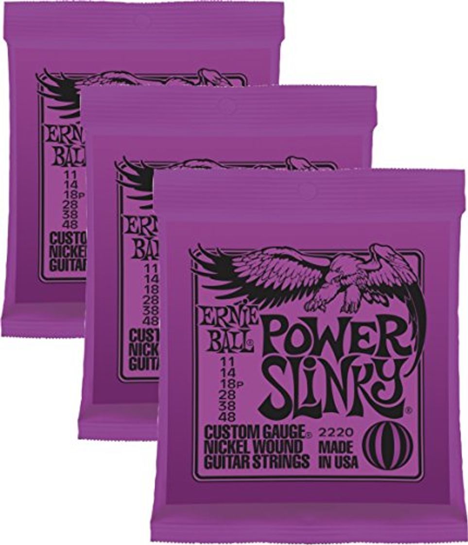 Producto Ernie Ball Power Slinky - Cuerdas de guitarra de níquel enrolladas.011–.048