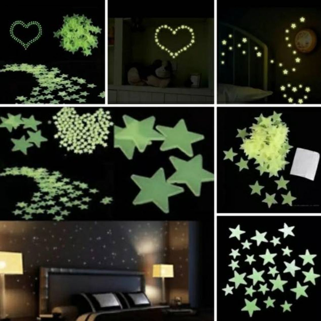 Producto Paquete De 100 Estrellas Fluorescentes Fosforescentes