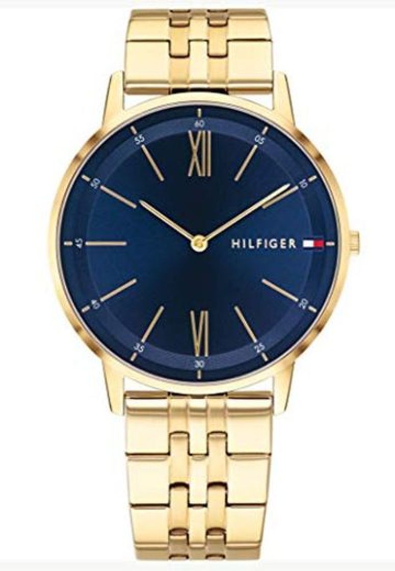 Social Tommy Hilfiger Reloj Analógico para Hombre de Cuarzo con Correa en Bañada