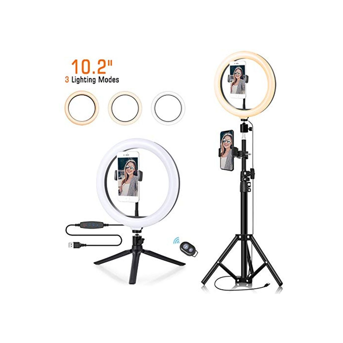 Social Anillo de Luz Trípode LED 10" Luz de Anillo Aro de Luz