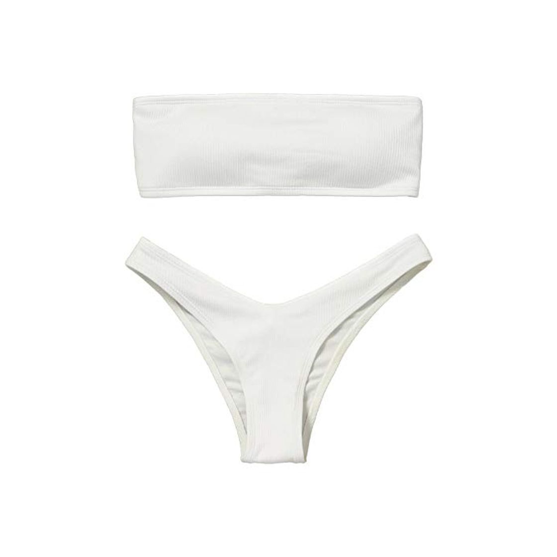 Social UMIPUBO Traje de Baño Mujer Bikini Bandeau Bañadores con Relleno Lazada en la Espalda Color Liso Talle Alto Conjunto de Color Sólido Ropa de Baño