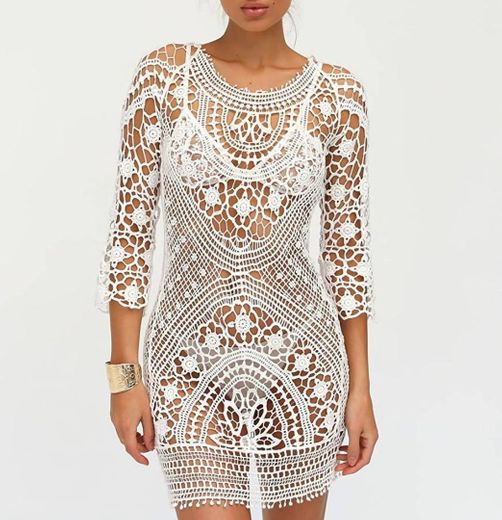 Vestido crochet traje de baño