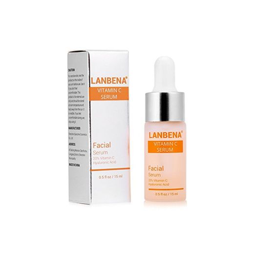 Liukouu LANBENA Suero de Vitamina C Eliminar pecas Fade Dark Spot Antienvejecimiento Blanquear Hidratar suero Facial