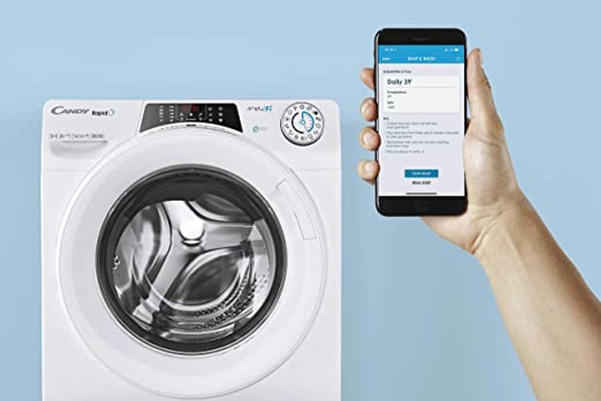 Social Candy Rapidò RO16106DWHC7/1S - Lavadora carga frontal 10Kgs, 9 ciclos rápidos, 1600rpm,