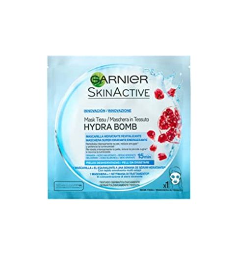 Garnier SkinActive Hydra Bomb - máscaras faciales (Unisex, Piel mixta, Piel seca, Piel normal, Piel grasosa, Piel sensible, Wet skin, Hydrating, Hidratante, Revitalizador)