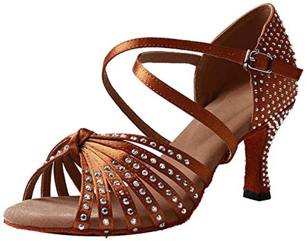 Social Naudamp Zapatos de Baile de Salón Latino para Mujer con Diamantes de