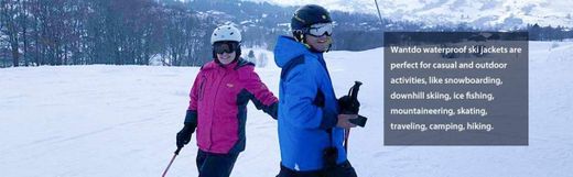 Wantdo Anorak Ski Nieve Deportiva Capucha Invierno Hombres Rojo Medium