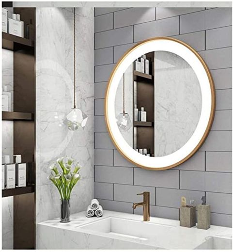 Homfa Espejo de Pared Espejo Baño Espejo Colgante para Dormitorio Baño Madera con 1 Balda Blanco 50X12X60cm