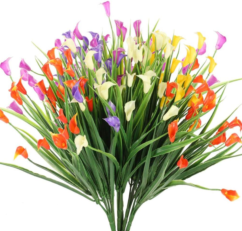 Social NAHUAA 4Pcs Flores de Lirio Artificial Plantas Arreglo de Flores Falsas Seda Boda Ramos de Novia Blanco Interior al Aire Libre Hogar Cocina Mesa de Comedor Centros de Mesa Sala de Estar