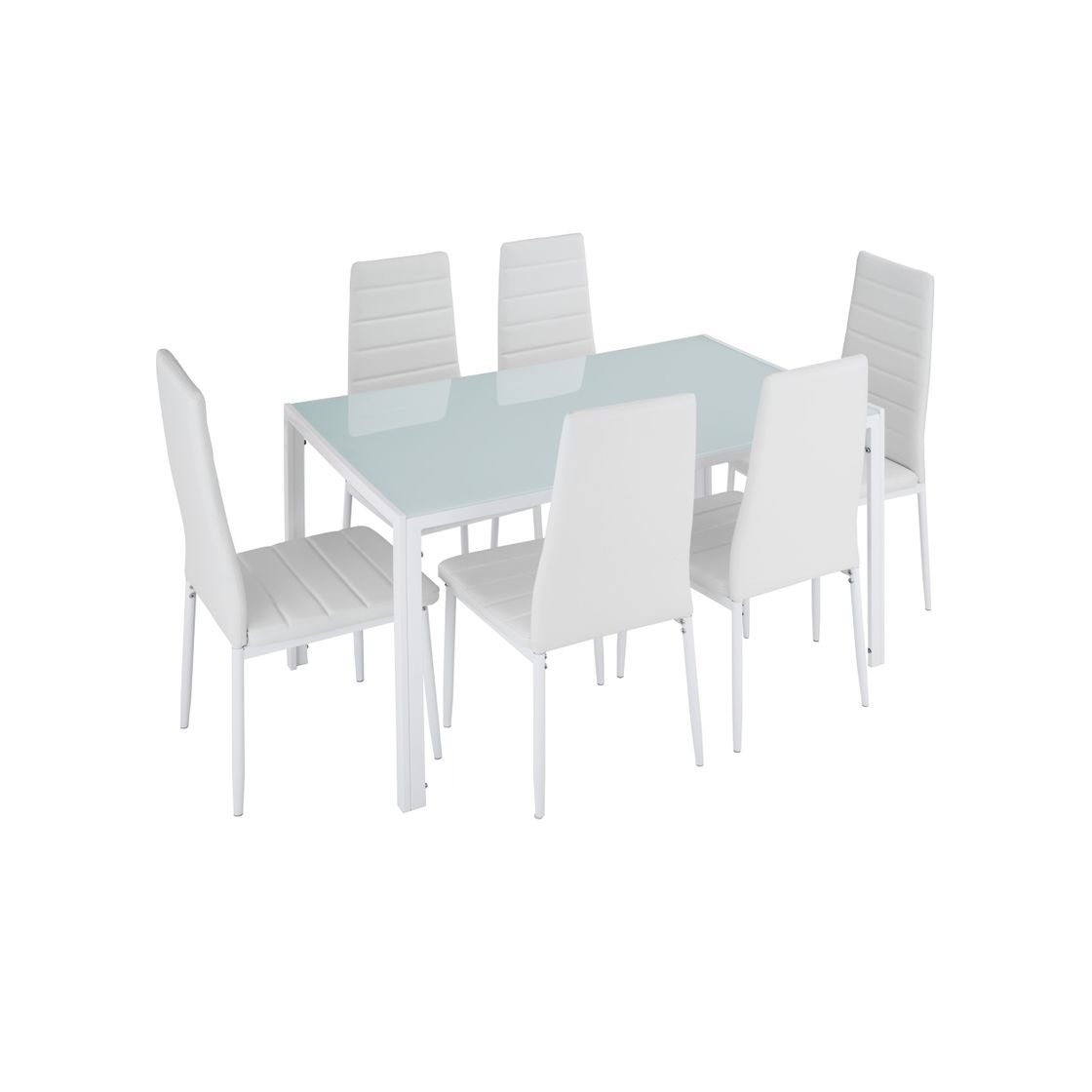 Home TecTake Conjunto de Mesa y 6 sillas de Comedor (Negro