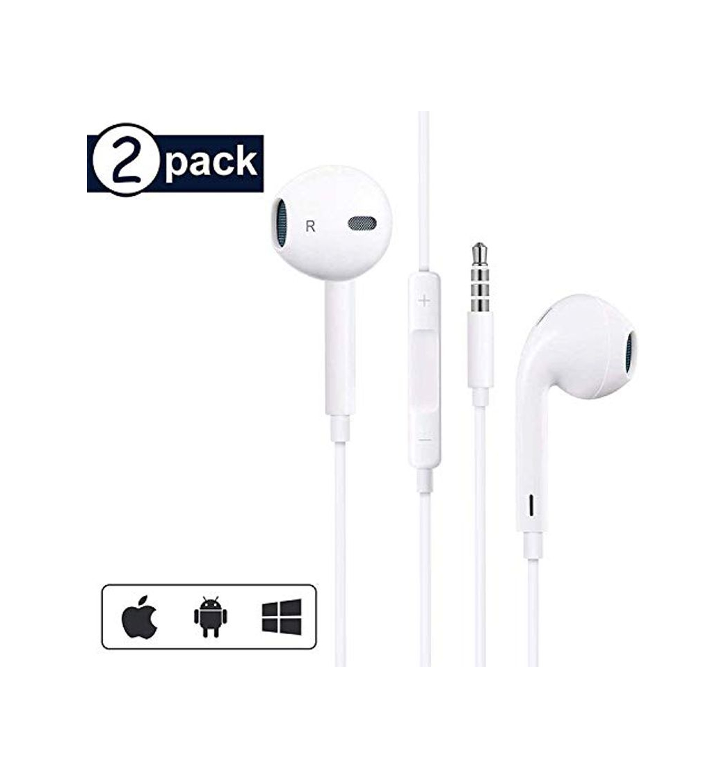 Productos 【2Pack】para Auriculares con iPhone para Auriculares de 3.5 mm, Auriculares con micrófono