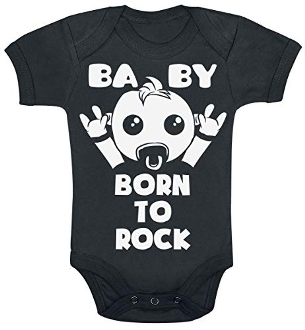 Fashion Born To Rock Unisex Body Negro 80, 100% algodón, [Effekte/Besonderheiten]