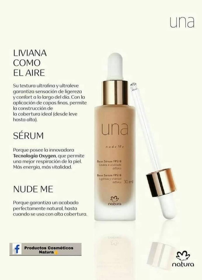 Moda Base serum nude me, de Natura UNA 