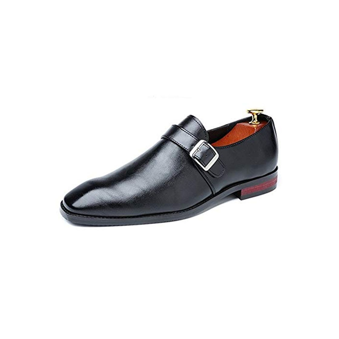 Social Zapatos de vestir de los hombres Hombres Oxfords for zapatos de vestir formales Mocasines casuales Correa de monje de cuero de PU Punta puntiaguda Estilo bruñido Puntada resistente a la abrasión Zapat