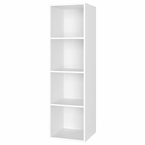 Elemento de la categoría hogar Homfa Estantería para Libros Estantería de Pared Librería con 4 Niveles para