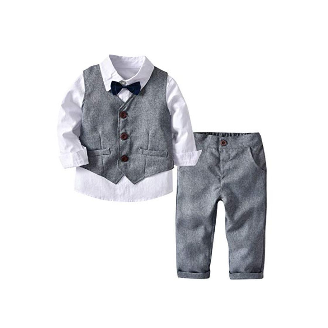 Producto LEHOUR Bebés 2Pcs Trajes de Bautizo Camisa Bowtie Top