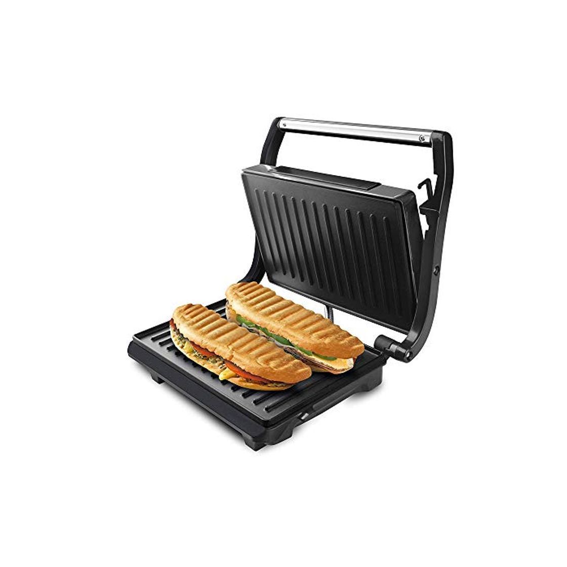 Social Taurus Grill & Toast Sandwichera, Acero Inoxidable, Color Negro