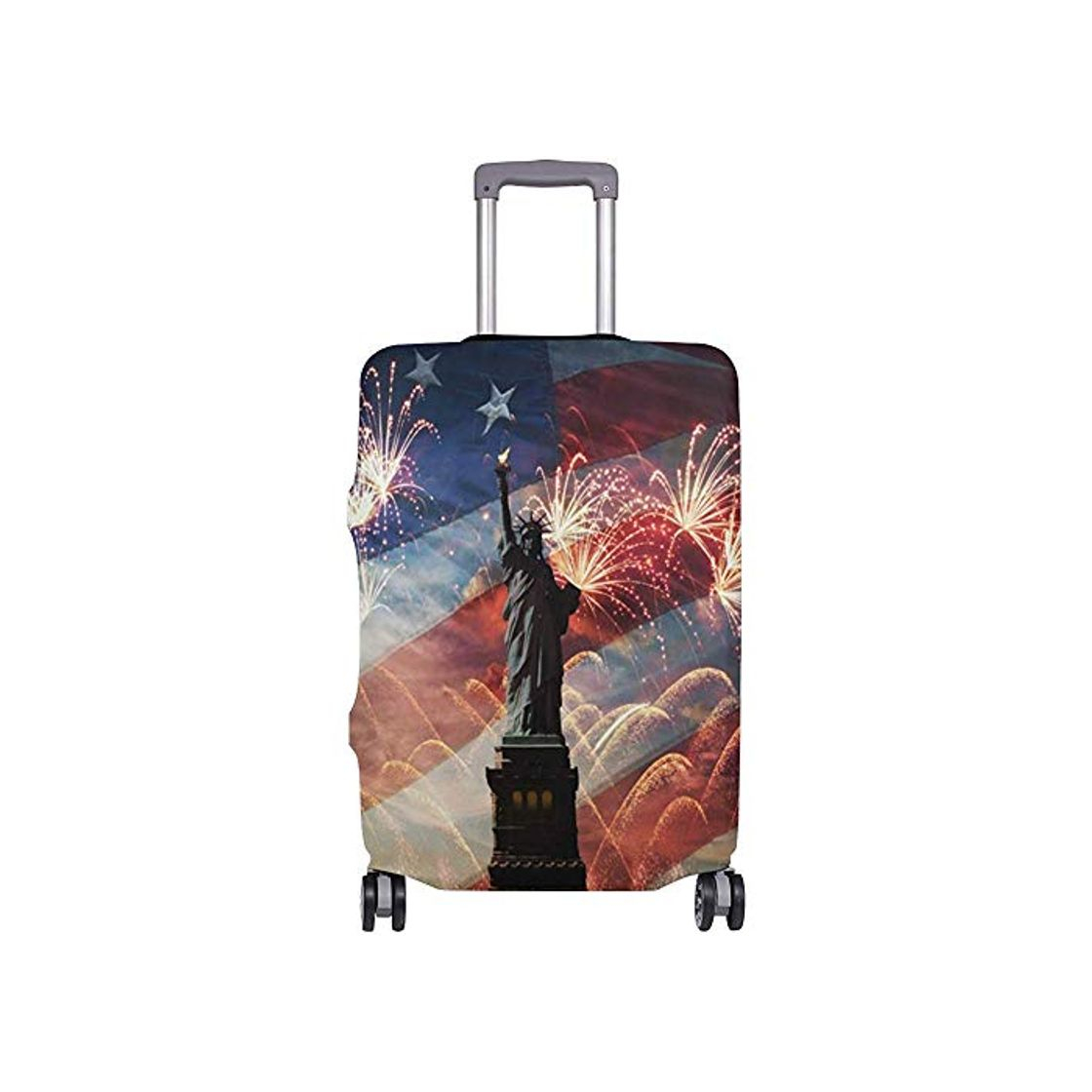 Social Funda de Equipaje de Fuegos Artificiales de la Bandera Estadounidense Tatúa de Protector de Viaje tamañopandex