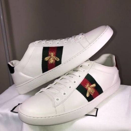 Men's Ace Sneaker White Leather With Bee | GUCCI® US