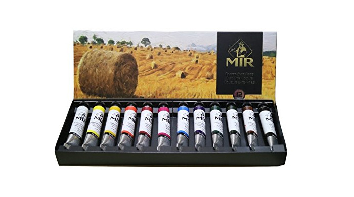 Producto MIR Pack OLEOS Set con 12 Tubos de Pintura al óleo Campos