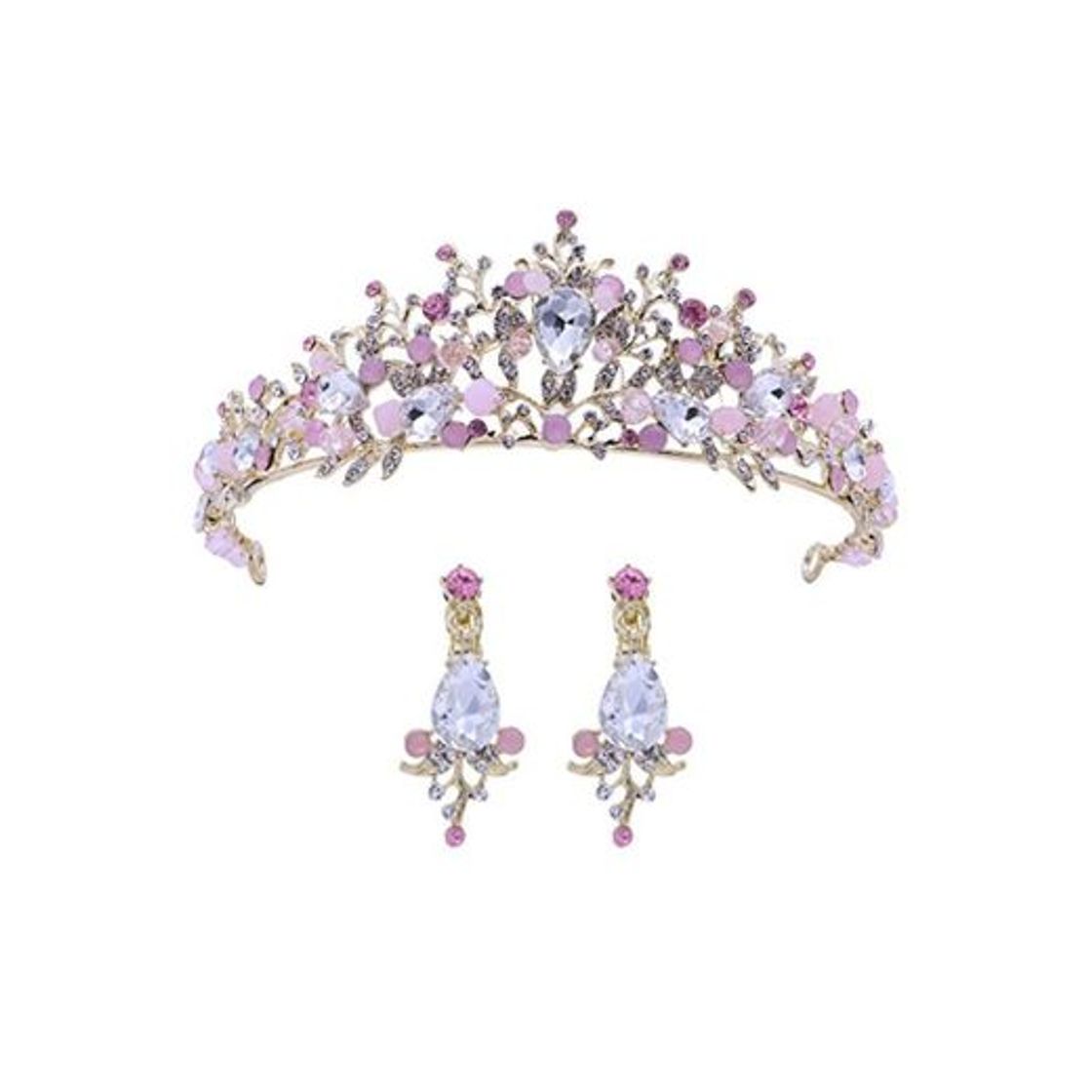 Product Frcolor Tiara de la boda y corona flor de diamantes de imitación