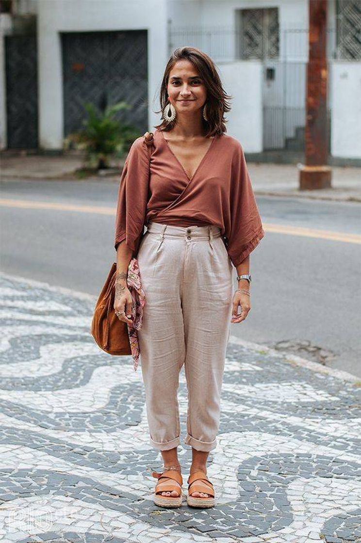 Moda Look com calça de linho