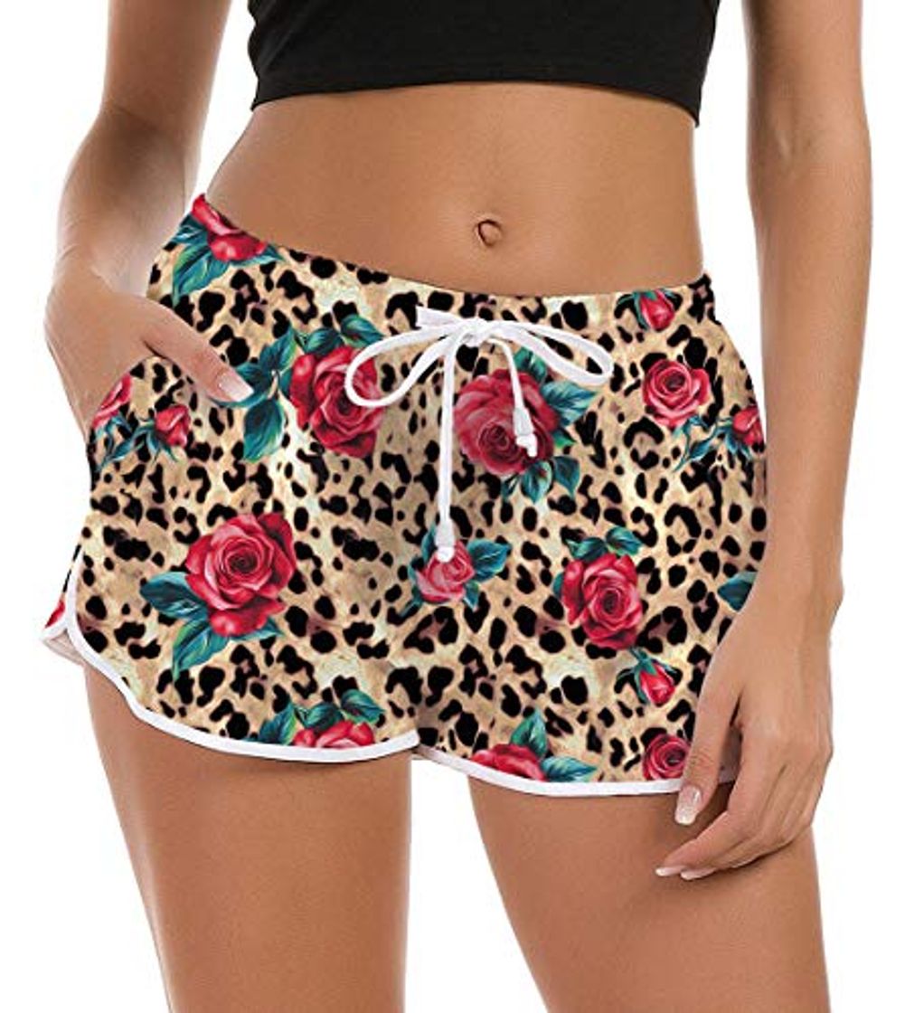 Fashion Fanient Pantalones Cortos de Dama Pantalones Cortos de Cintura elástica Pantalones de salón Yoga Divertido Correr Gimnasio Ropa Deportiva con Bolsillos Unicorn Pijamas Shorts para Mujeres S