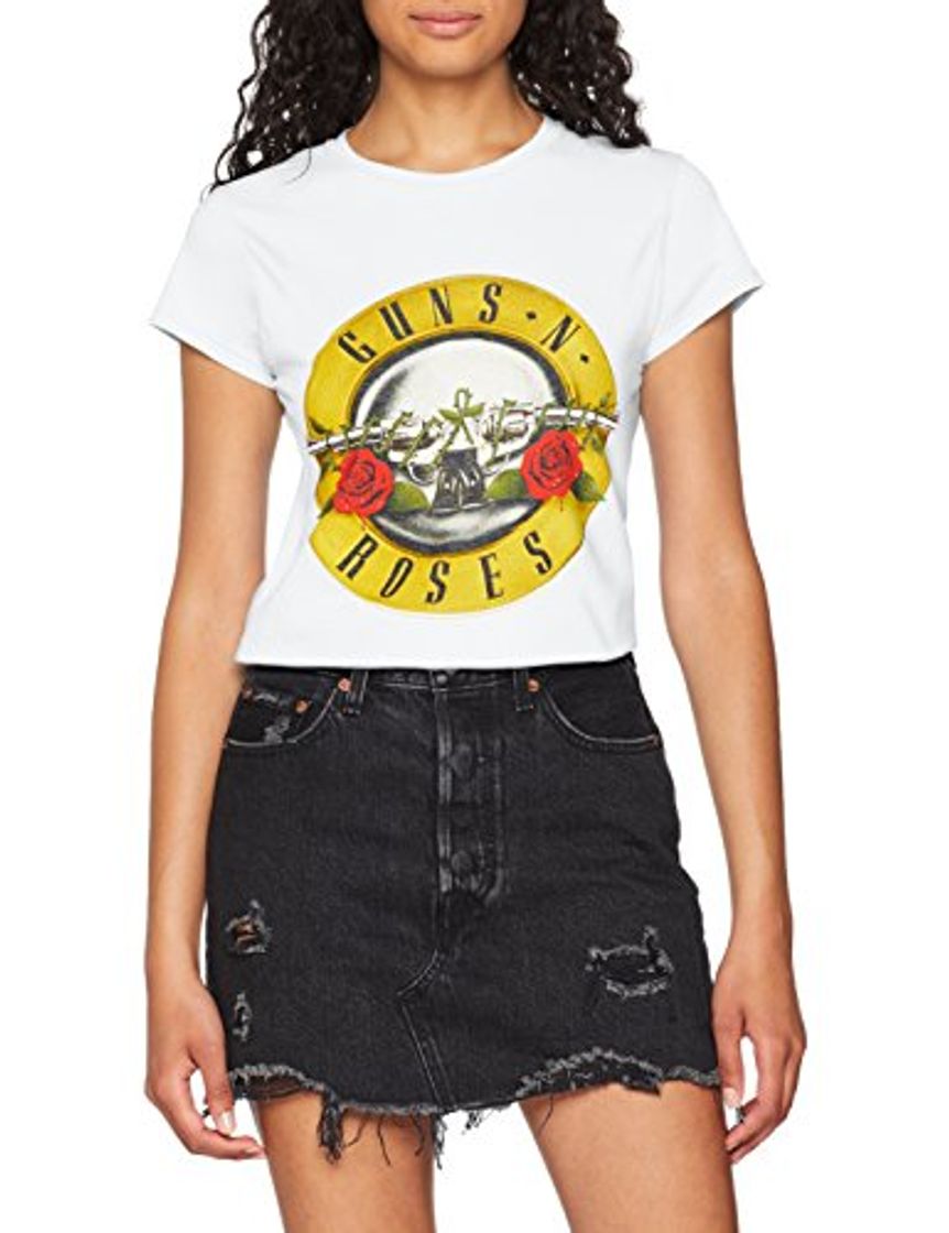 Fashion GunsRoses Guns N' Roses Classic Bullet Logo Camiseta, White