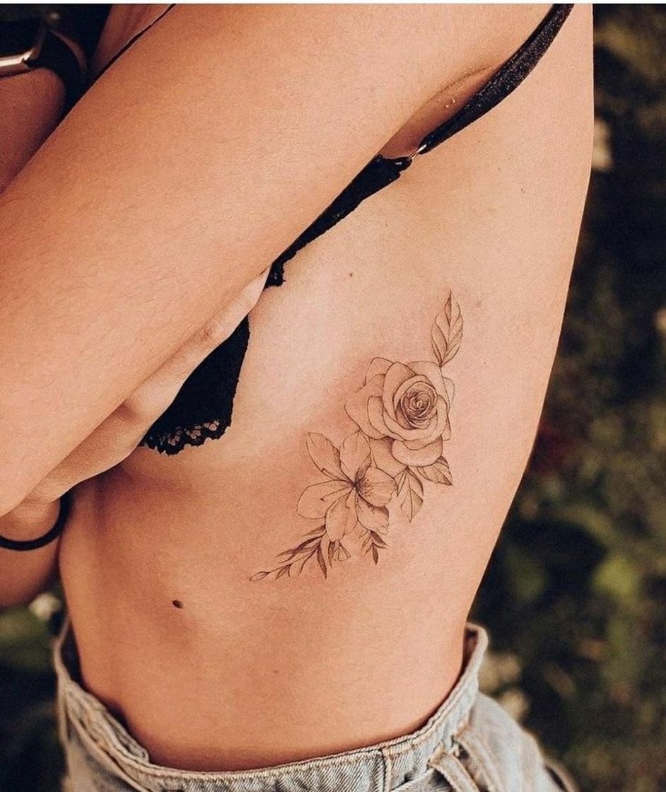 Fashion Tatuagem de flor 