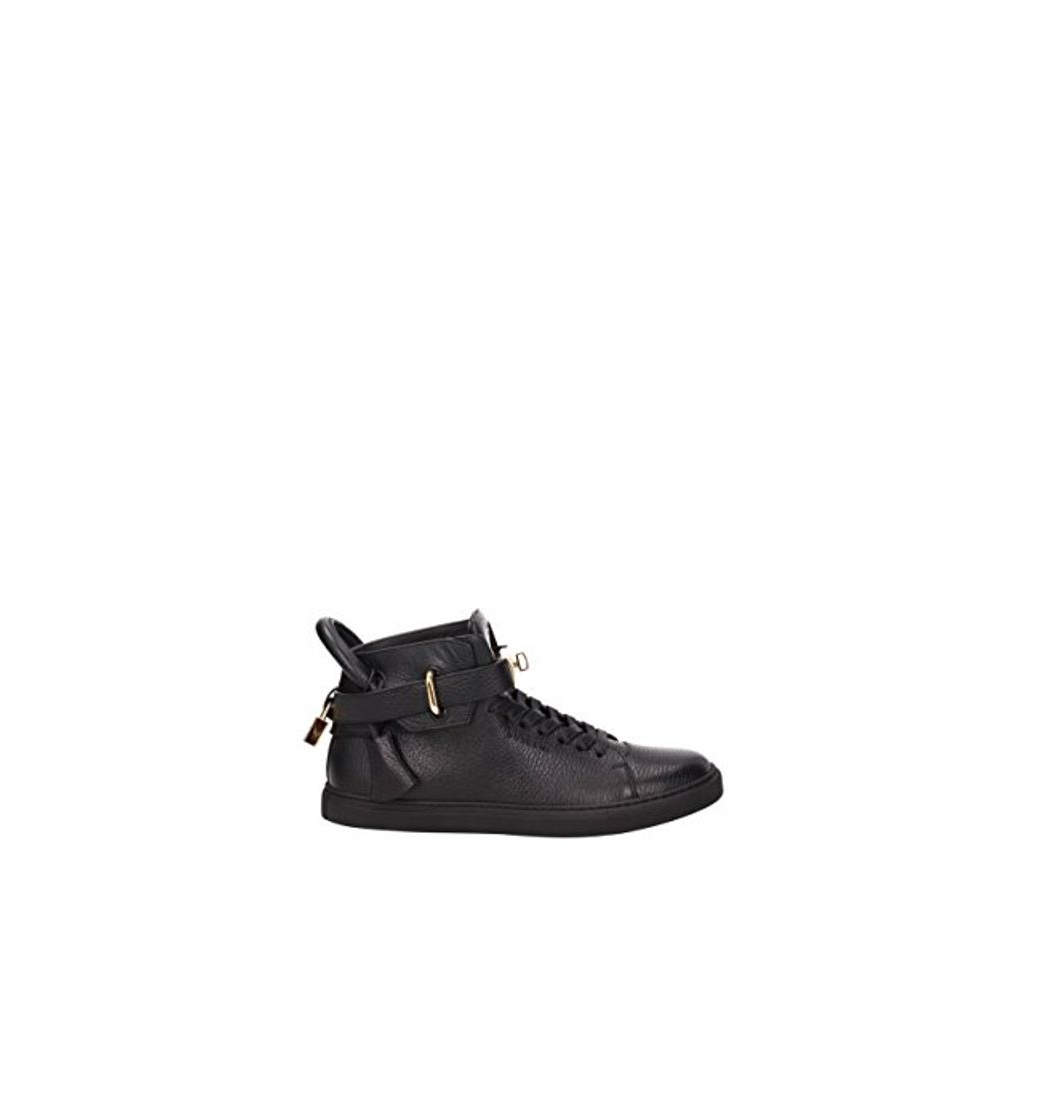 Social BUSCEMI Zapatos Hombres Sneakers Cuero Negro 100MM Core Clip Gold Handmade Italy