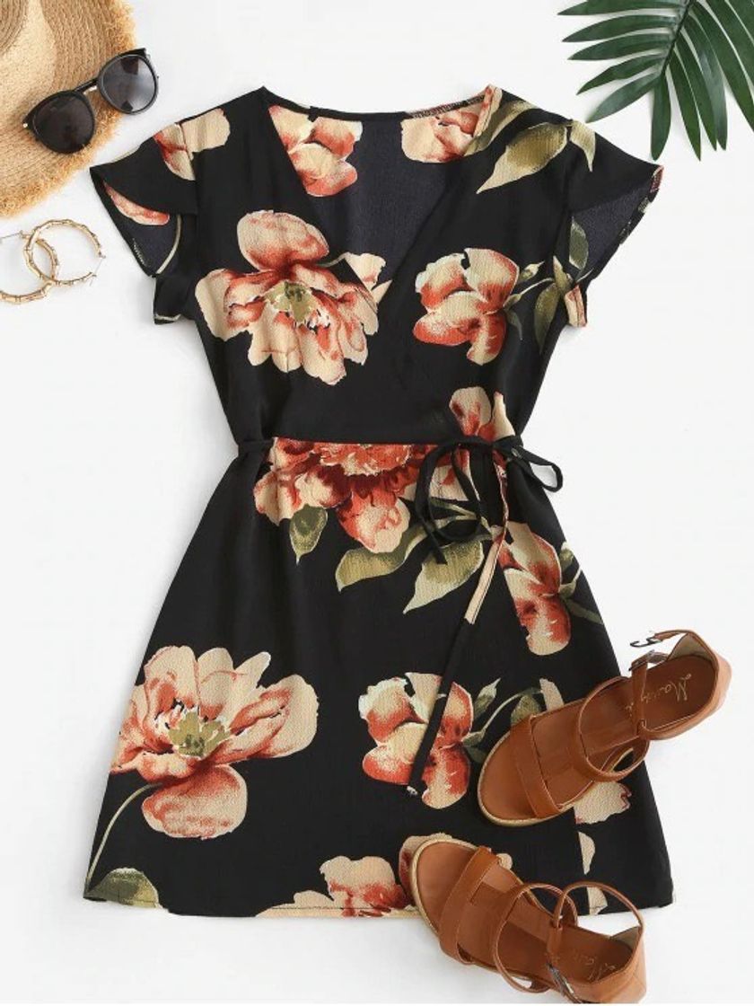 Fashion Mini vestido floral 