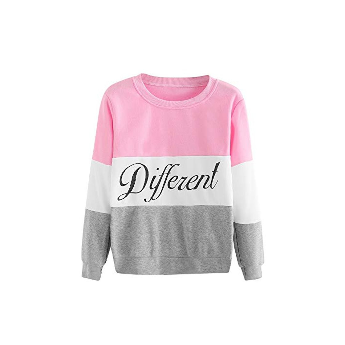 Fashion ZJSWCP Sudadera Manga Larga de Las Mujeres Patchwork Color Block Pullover Raya