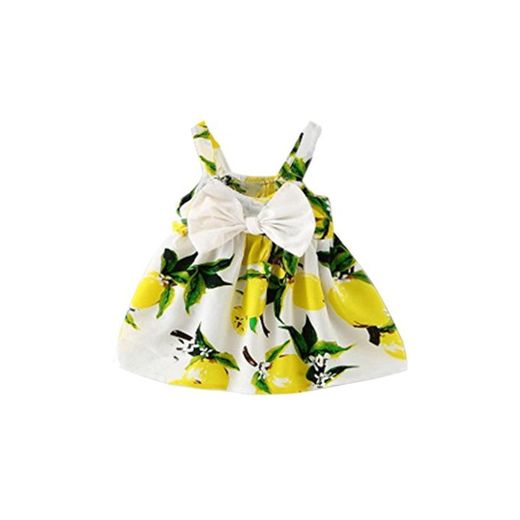 K-youth® Vestido de Niña Floral Bowknot Vestido de la Honda Princesa Vestido