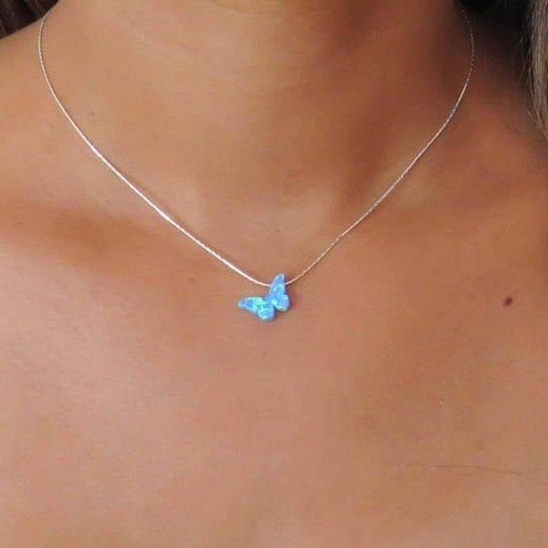 Fashion Blue Butterfly pendant & Chain 