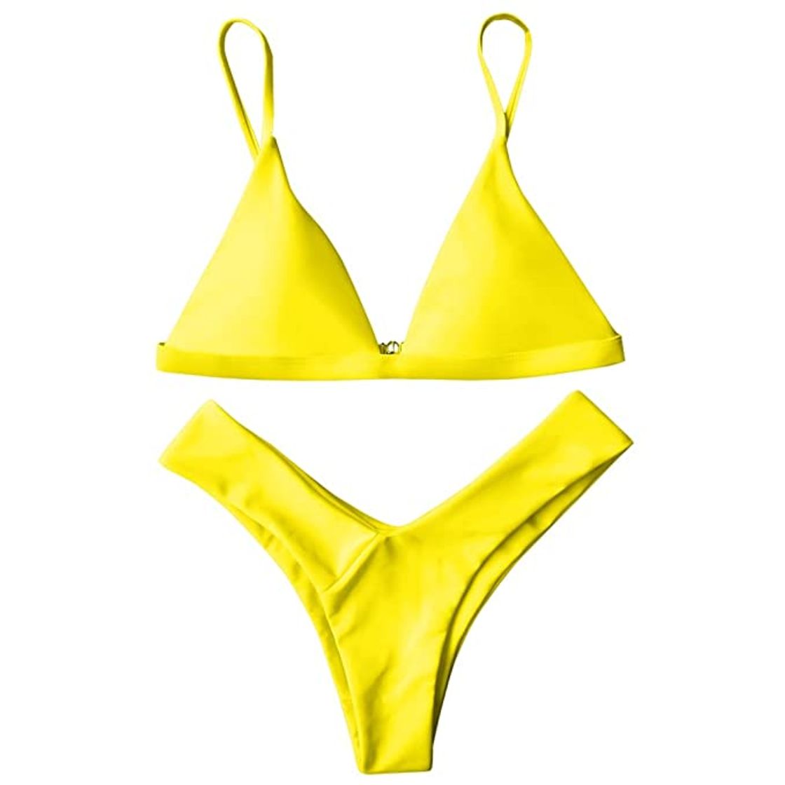 Social ZAFUL Mujer Sólido Tanga Corte Alto Bikini Conjuntos