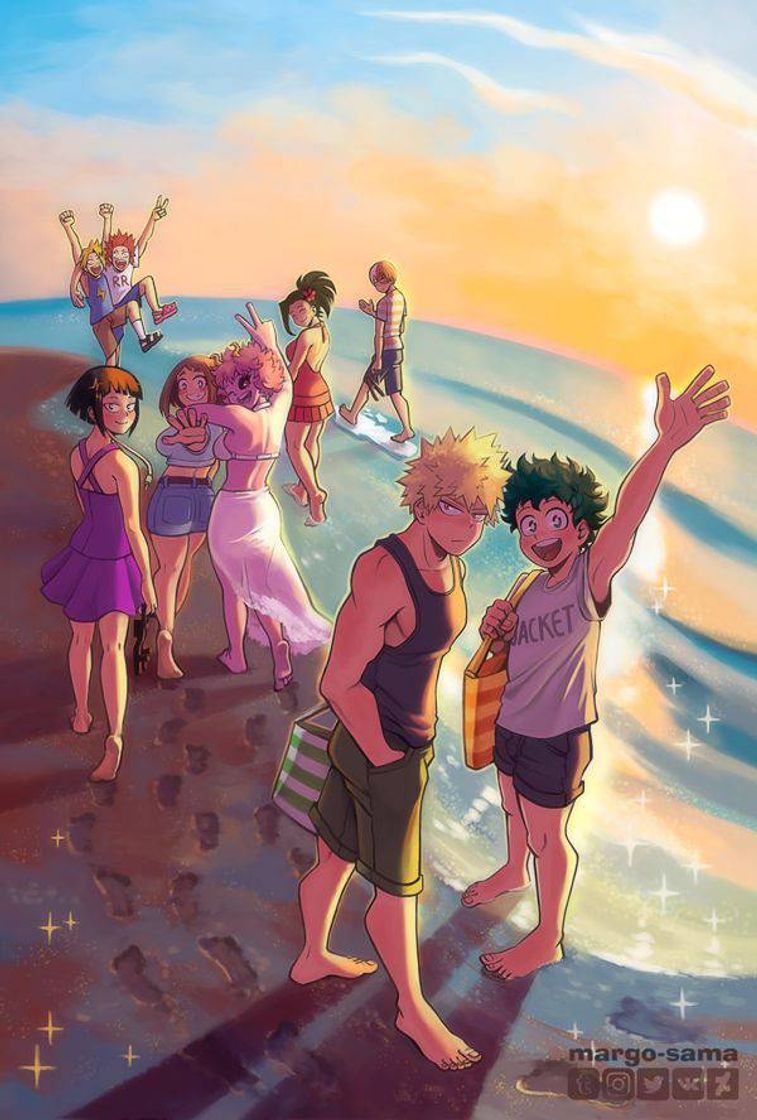 Social Bnha fanart Summer day